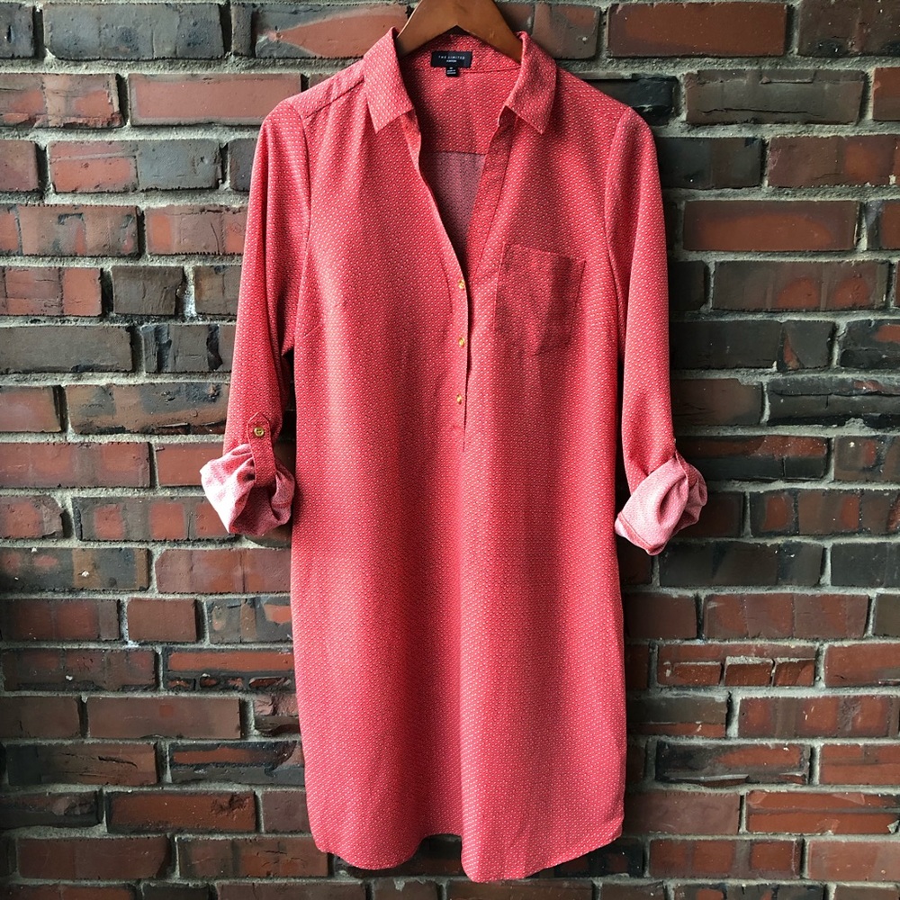 The Limited “Ashton” coral shirt dress